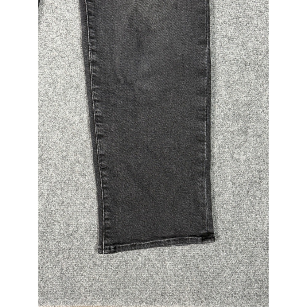 MOTHER Mid Rise Rambler Zip Flood Jeans Women's 26 Spiked Hair Art Flair Black - Picture 3 of 16